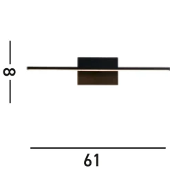 LED Spiegelleuchte Schwarz Metall B:61 cm IP44 10 W