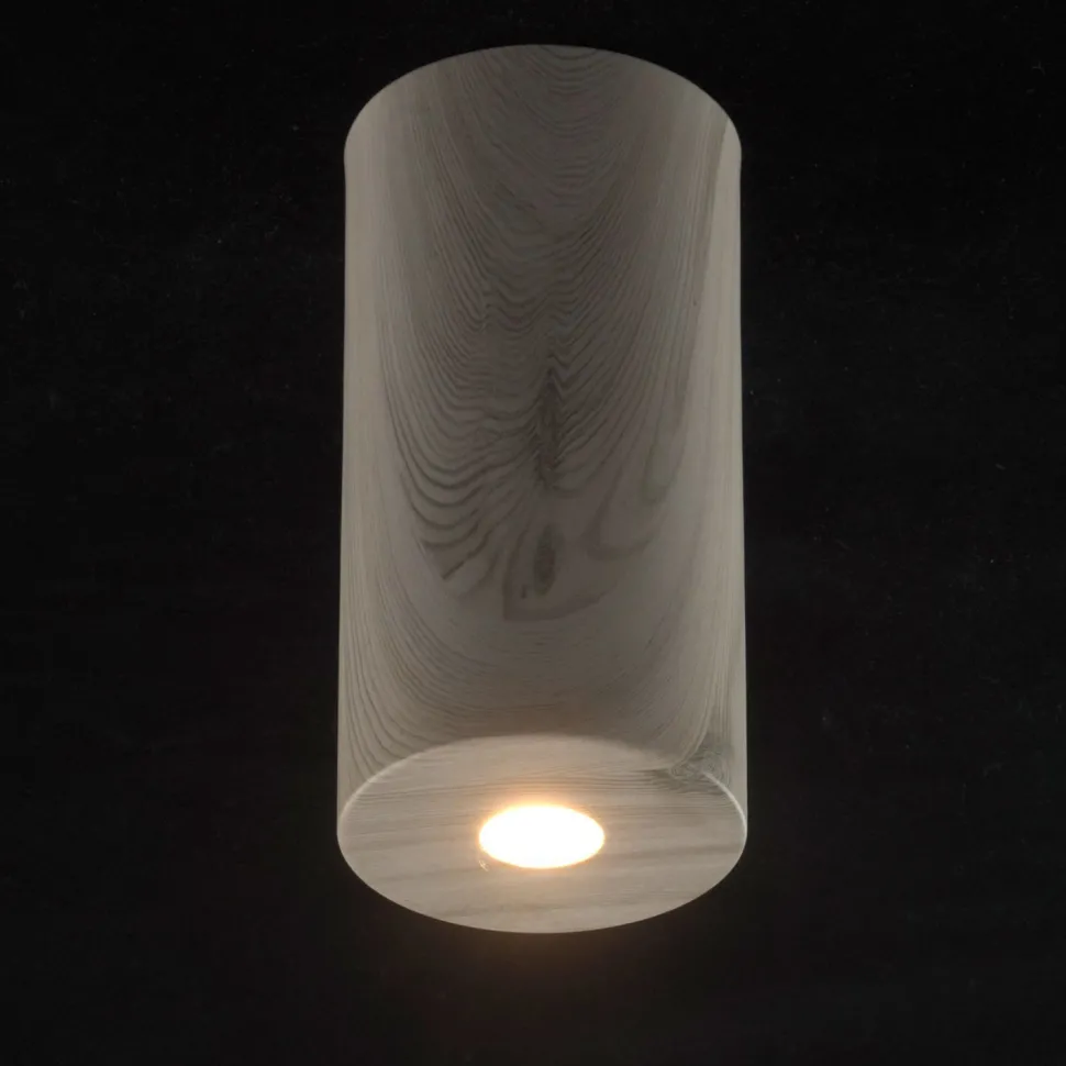 LED Spot in Holz Weiß rund Modern 3000K wohnlich