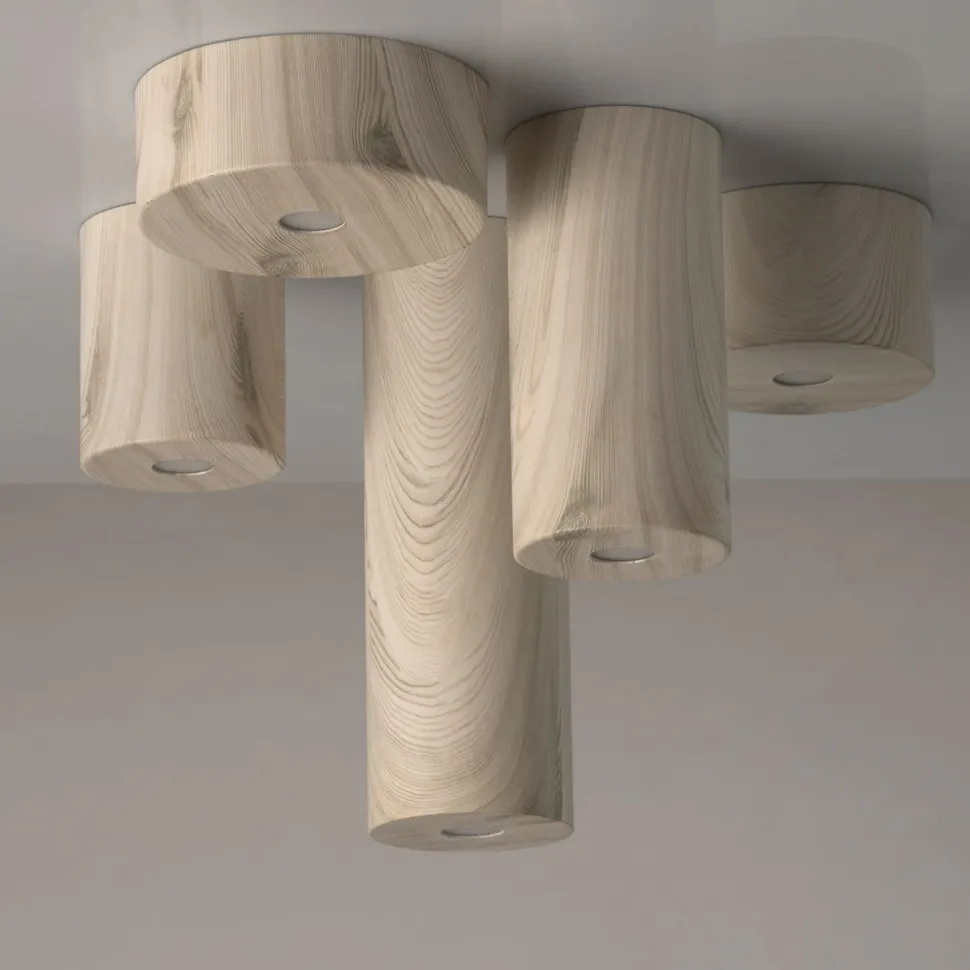 LED Spot in Holz Weiß rund Modern 3000K wohnlich