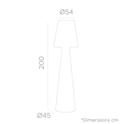LED Stehlampe außen 2 m hoch Stecker Kabel 2700 K IP65