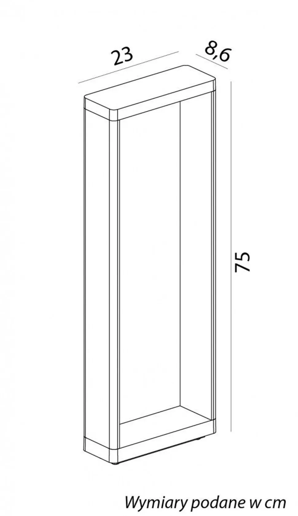 LED Stehlampe außen Aluminium Glas IP65 9 W 75 cm hoch