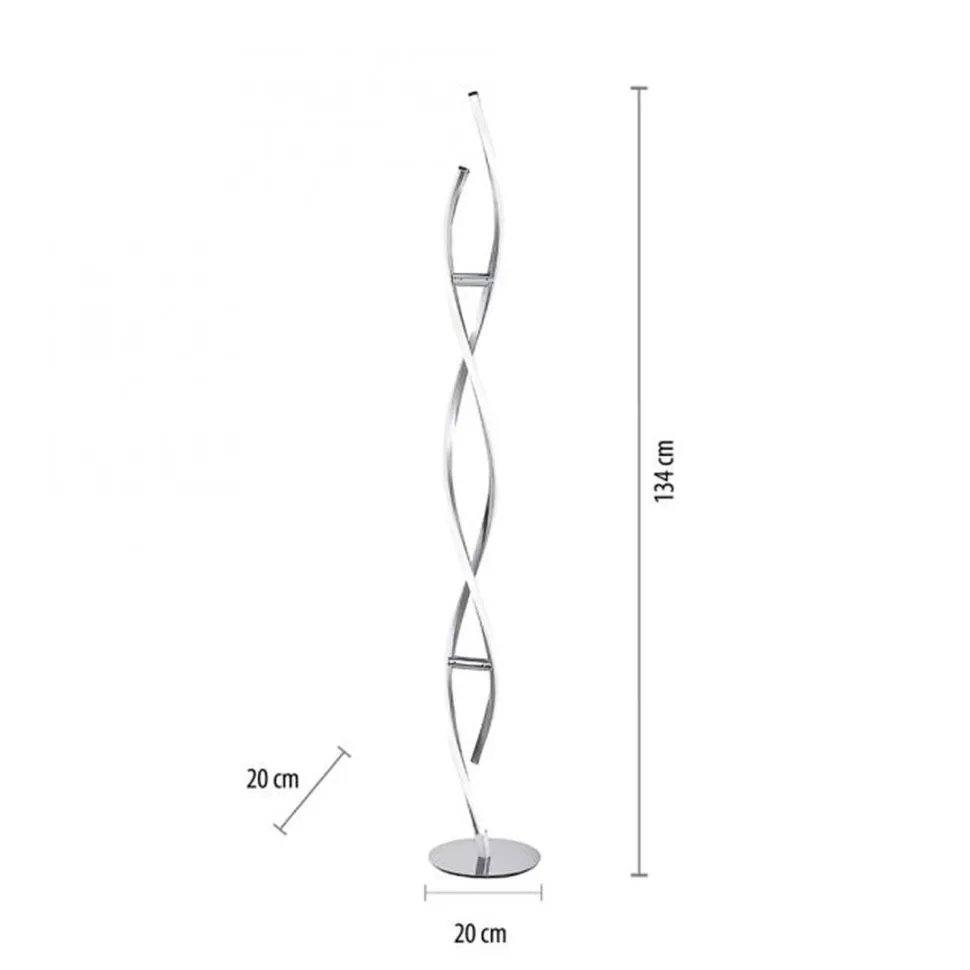 LED Stehlampe dimmbar in Stahl H:134 cm 3000 K 3128 lm