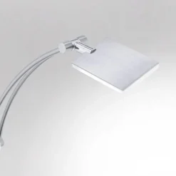 LED Stehlampe dimmbar Leselicht in Stahl Glas 199 cm
