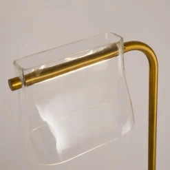 LED Stehlampe Glas Metall warmweißes Licht 3000 K