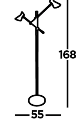 LED Stehlampe 3000K 160 cm verstellbar Metall Schwarz Gold