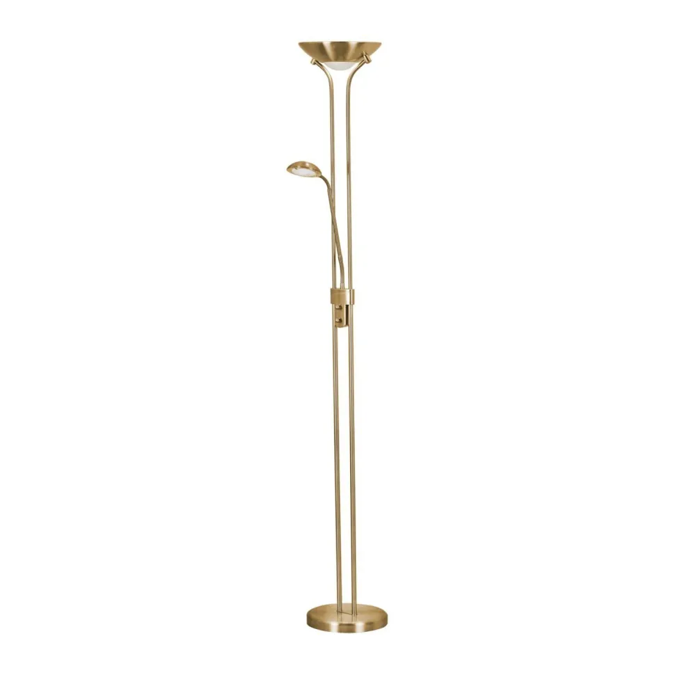 LED Stehlampe mit Dimmer Metall Glas 180 cm in Messing