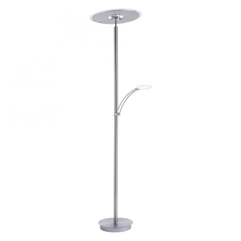 LED Stehlampe mit Lesearm in Stahl Glas 200 cm 5770 lm