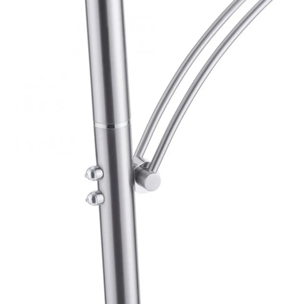 LED Stehlampe mit Lesearm in Stahl Glas 200 cm 5770 lm