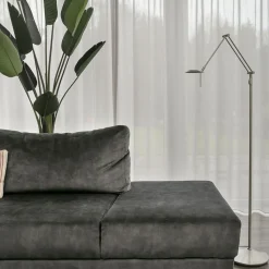 LED Stehlampe Modern in Stahl 185 cm flexibel dimmbar