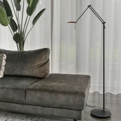 LED Stehlampe Modern Schwarz 185 cm beweglich dimmbar