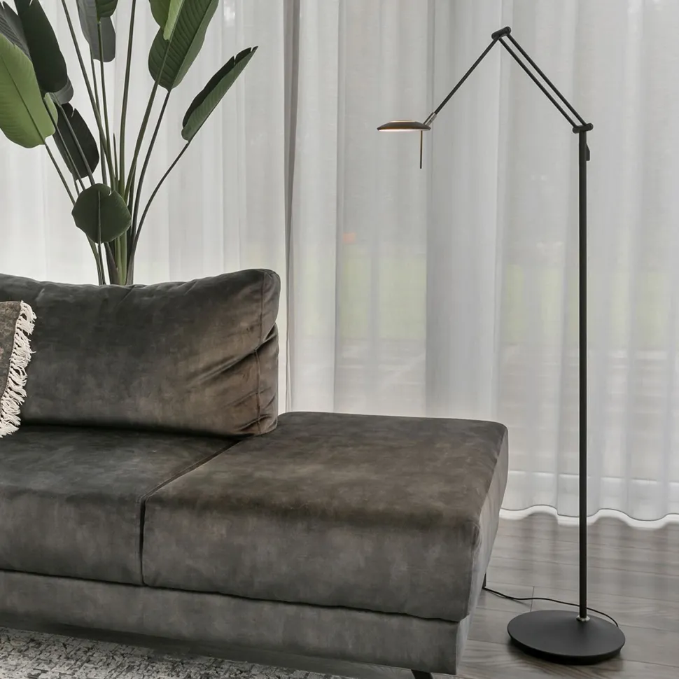 LED Stehlampe Modern Schwarz 185 cm beweglich dimmbar