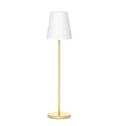 LED Stehlampe Solar 119cm Farbwechsel Dimmer Messing Weiß IP65