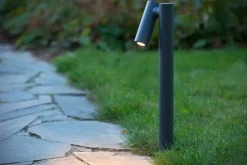 LED Stehlampe verstellbar Anthrazit IP65 43 cm 3000 K