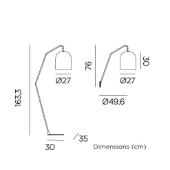 LED Stehleuchte außen Akku 165 cm hoch IP54 2700 K dimmbar