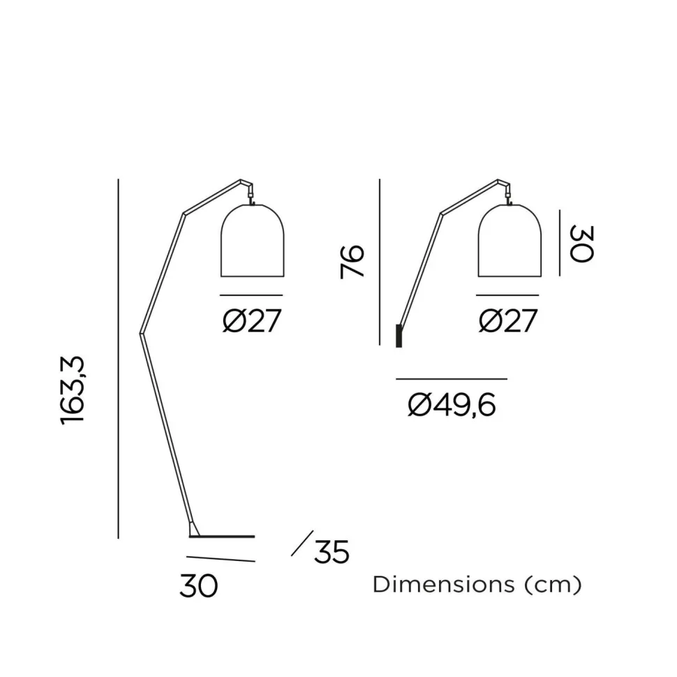 LED Stehleuchte außen Akku 165 cm hoch IP54 2700 K dimmbar