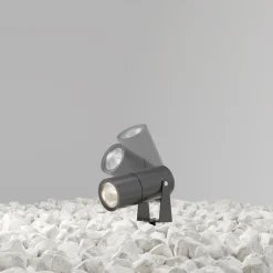 LED Stehleuchte außen mit Erdspieß Glas Aluminium IP65