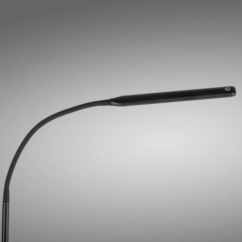 LED Stehleuchte Metall Schwarz Touch 125 cm verstellbar