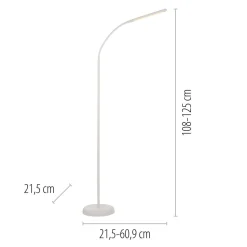 LED Stehleuchte Metall Weiß Touch 125 cm verstellbar