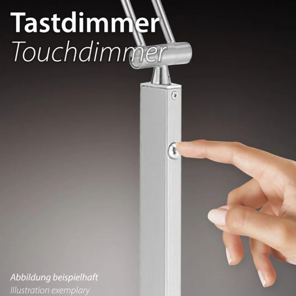 LED Stehleuchte mit Lesearm Messing Glas 181 cm 3900 lm