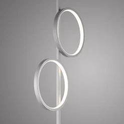 LED Stehleuchte Silber Metall Ringe 151 cm 1290 lm 10 W