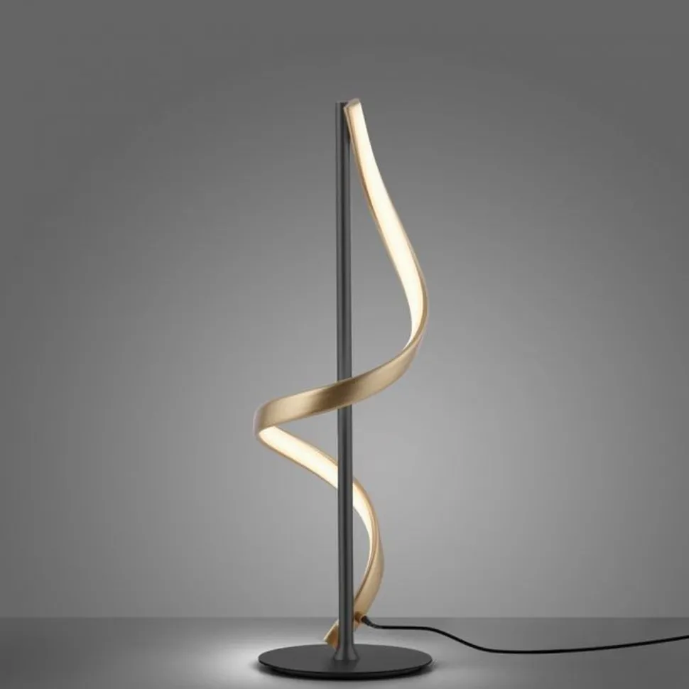 LED Tischlampe dimmbar 50 cm 1235 lm Anthrazit Messing