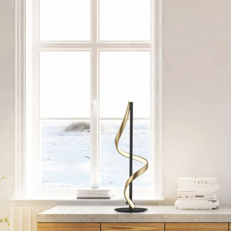 LED Tischlampe dimmbar 50 cm 1235 lm Anthrazit Messing