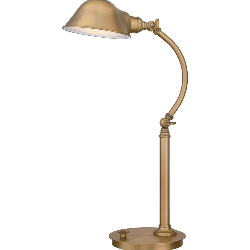 LED Tischlampe dimmbar 53cm verstellbar in Messing antik