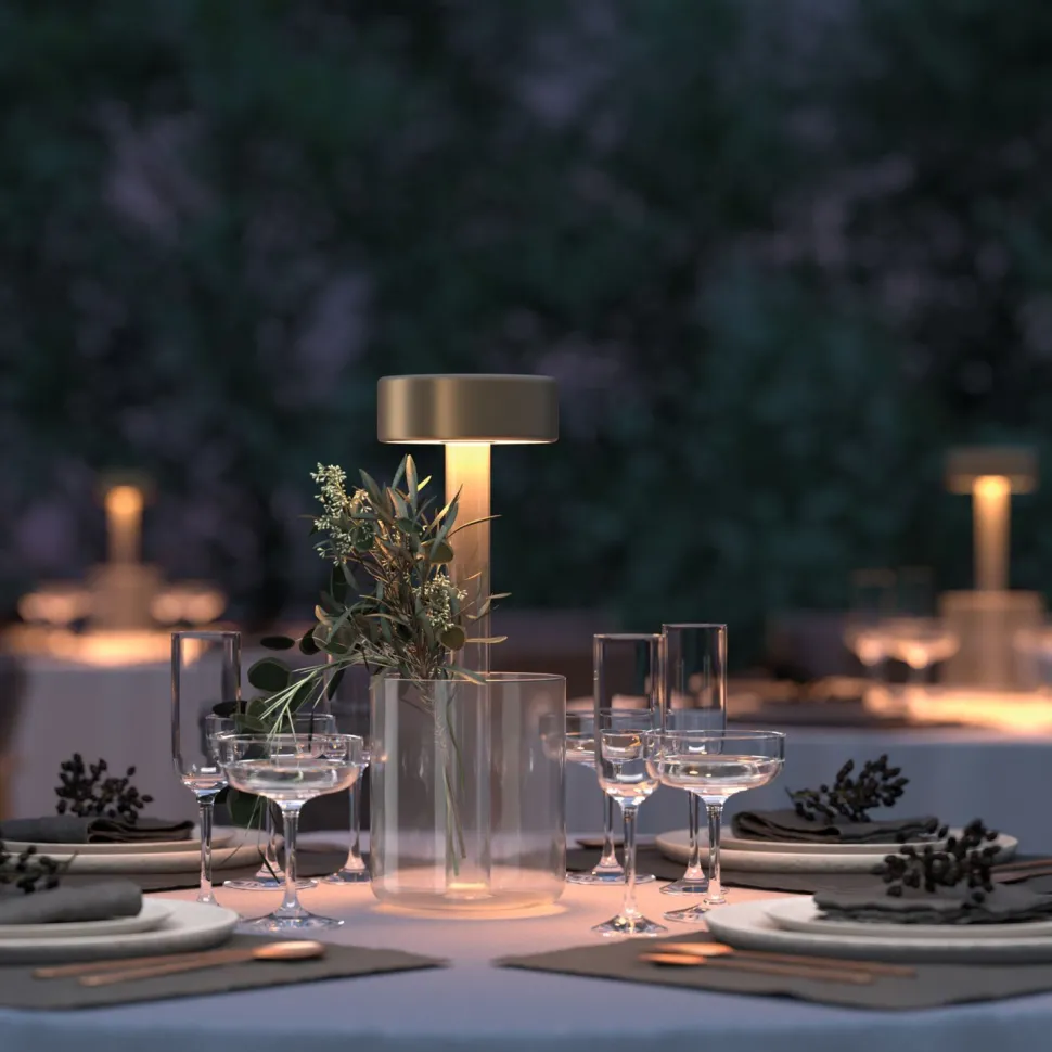 LED Tischlampe Glas Dimmer Touch Ø 12 cm rund 34,8 cm