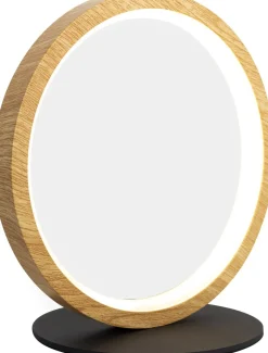 LED Tischlampe Holz 20,4 cm 3500 K 730 lm Natur Schwarz