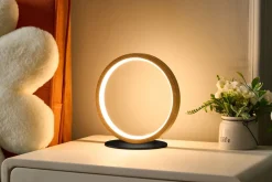 LED Tischlampe Holz 20,4 cm 3500 K 730 lm Natur Schwarz