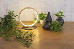 LED Tischlampe Holz 20,4 cm 3500 K 730 lm Natur Schwarz