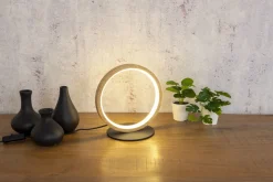 LED Tischlampe Holz 20,4 cm 3500 K 730 lm Natur Schwarz