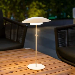 LED Tischlampe kabellos Akku Touch H: 40 cm IP44 Weiß