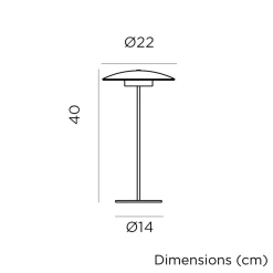 LED Tischlampe kabellos Akku Touch H: 40 cm IP44 Weiß