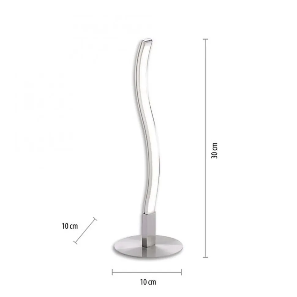 LED Tischlampe Metall in Stahl 30 cm 300 lm blendarm