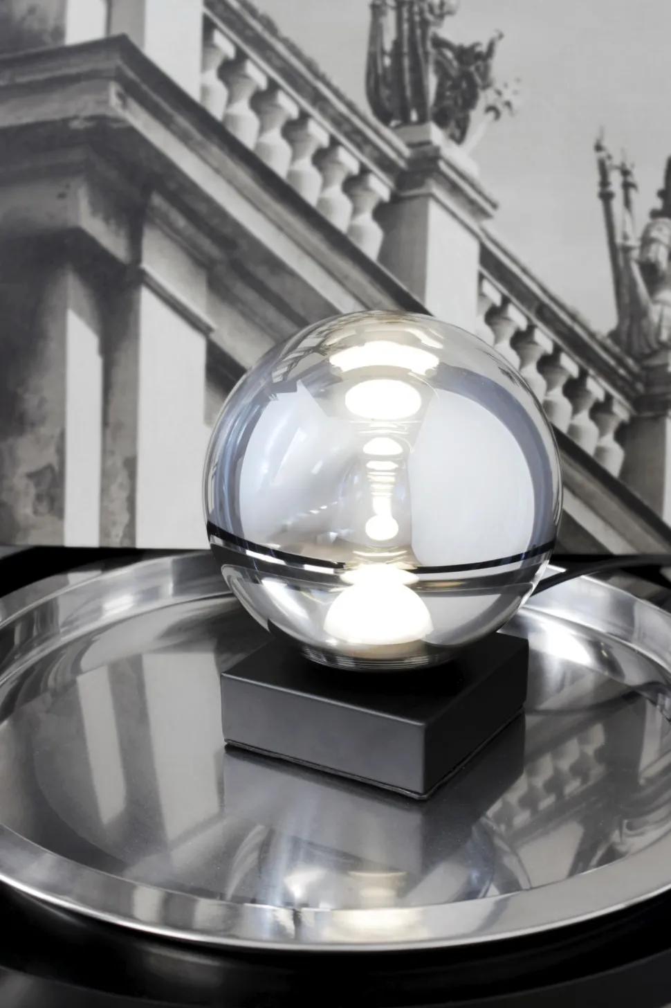 LED Tischlampe Schwarz Rauchsilber 18 cm 5 W Modern