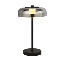 LED Tischlampe Touch Dimmer Schwarz Rauchgrau 39 cm