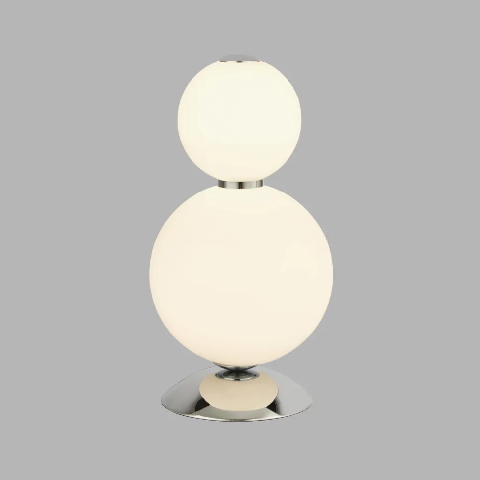 LED Tischleuchte 3000 K 34,5 cm Glas Metall Weiß Chrom