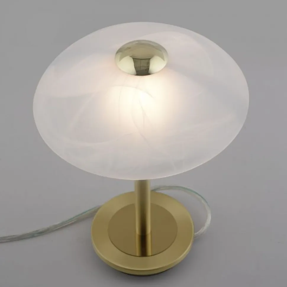 LED Tischleuchte dimmbar in Messing Alabasterglas 3 W