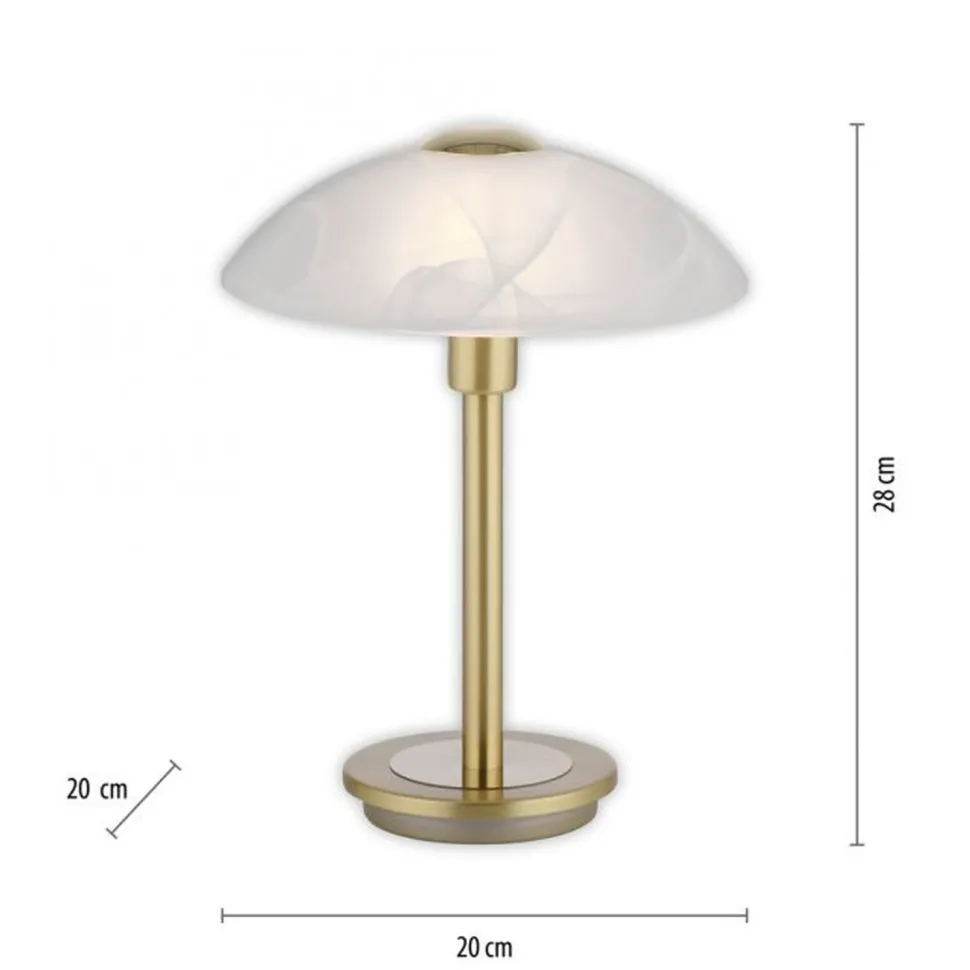 LED Tischleuchte dimmbar in Messing Alabasterglas 3 W
