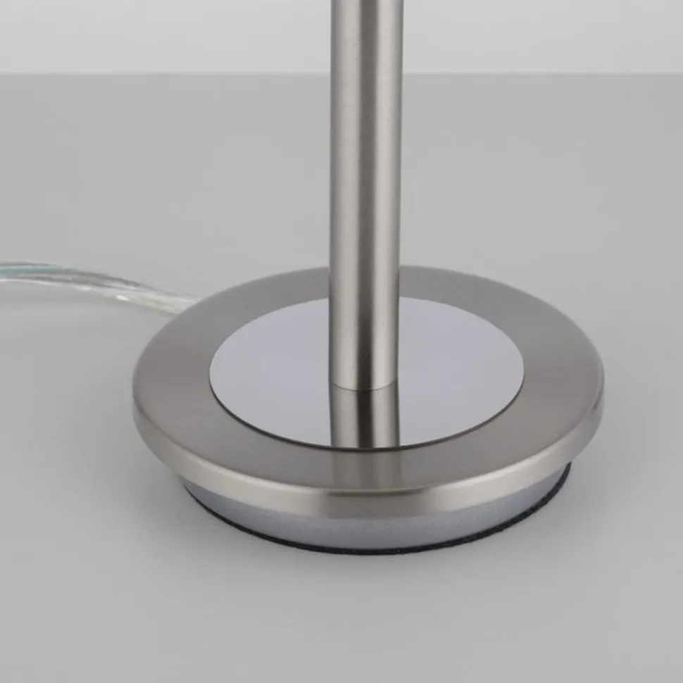 LED Tischleuchte dimmbar in Silber Alabasterglas 28 cm