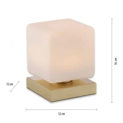 LED Tischleuchte Glas 16 cm 580 lm dimmbar in Messing