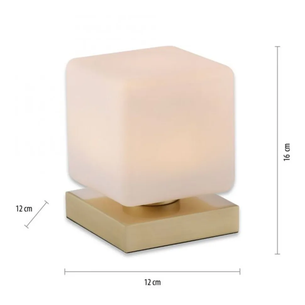 LED Tischleuchte Glas 16 cm 580 lm dimmbar in Messing