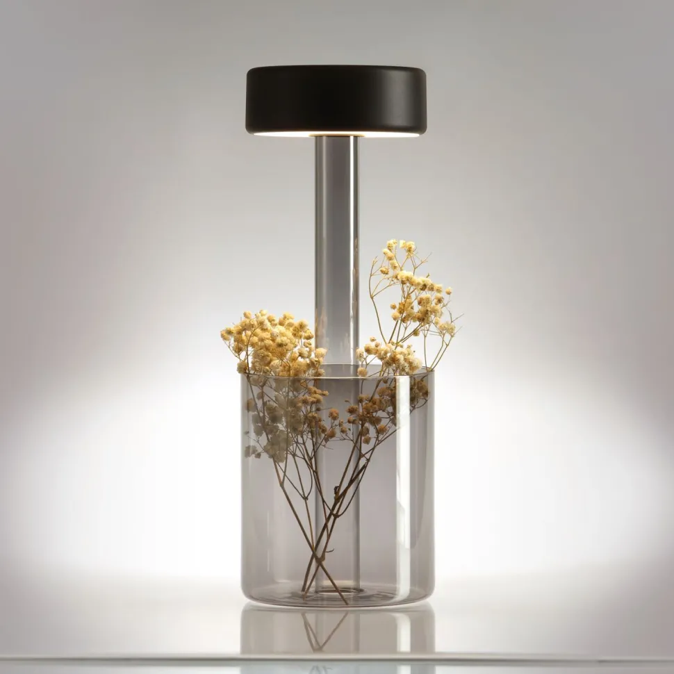 LED Tischleuchte Glas mit Dimmer Touch Funktion 34,8 cm