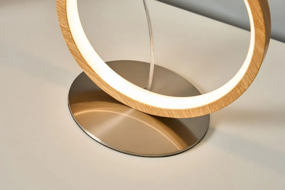 LED Tischleuchte Holz 20,4 cm 3500 K 9 W Natur Schwarz