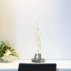 LED Tischleuchte in Chrom 43 cm 192 lm 3000 K warmweiß