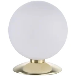 LED Tischleuchte in Messing Glasschirm 3000 K dimmbar