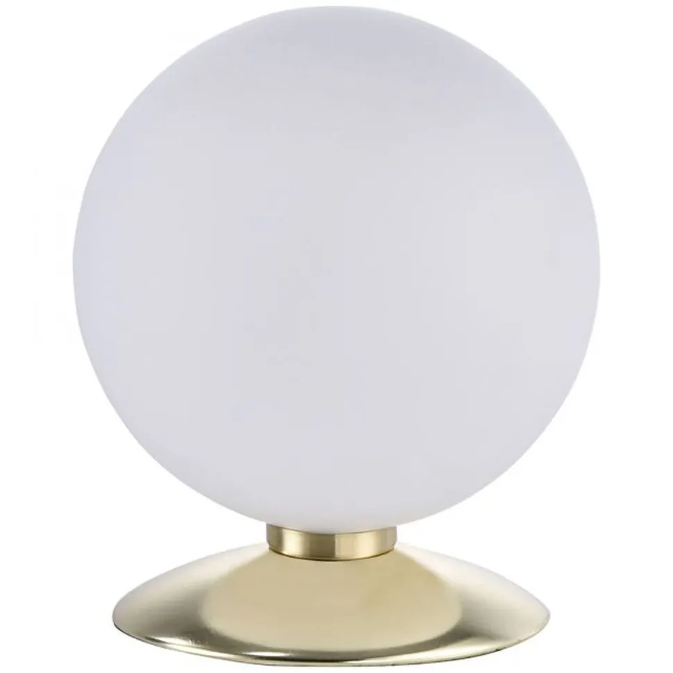 LED Tischleuchte in Messing Glasschirm 3000 K dimmbar