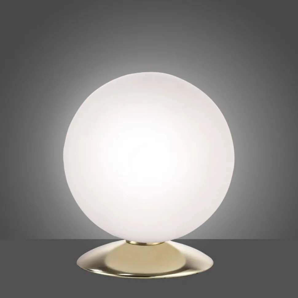 LED Tischleuchte in Messing Glasschirm 3000 K dimmbar