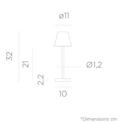 LED Tischleuchte kabellos Touch Dimmer 32 cm IP44 Rosa Weiß
